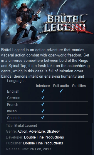 Brutal Legend Steam - Click Image to Close